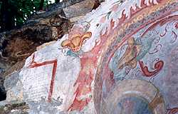 Fresco an einer Kapelle oberhalb von Semione